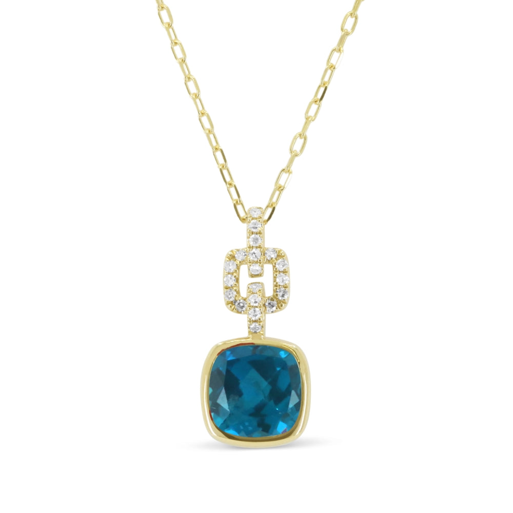 Madison L 14K Yellow Gold London Blue Topaz Pendant - style N1981LBTY