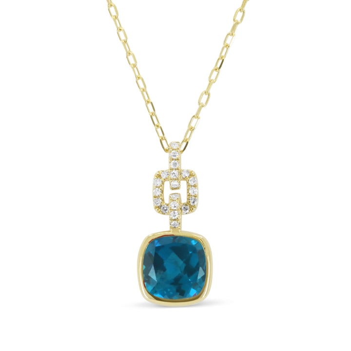 Madison L 14K Yellow Gold London Blue Topaz Pendant - style N1981LBTY