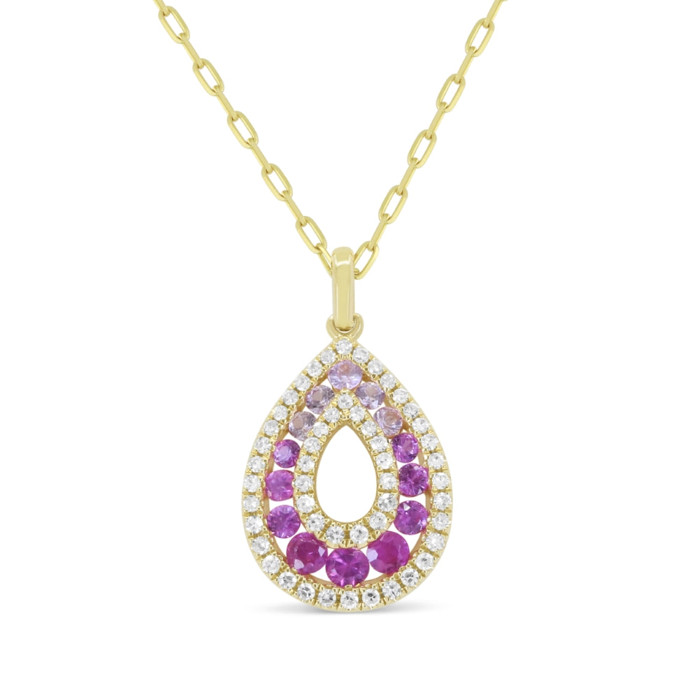Madison L 14K Yellow Gold Pink Sapphire Pear Pendant - style N1982PSAY-GRAUD