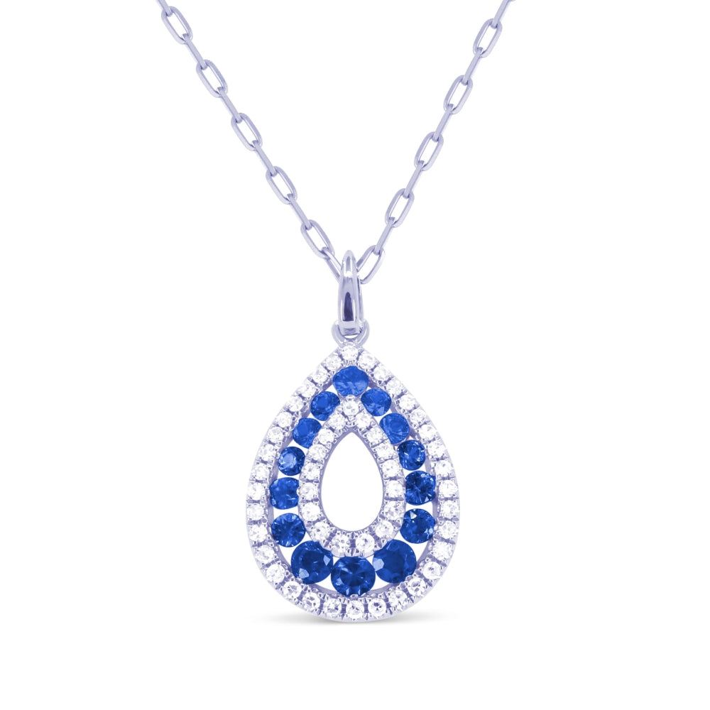 Madison L 14K White Gold Sapphire Pear Pendant - style N1982SAW