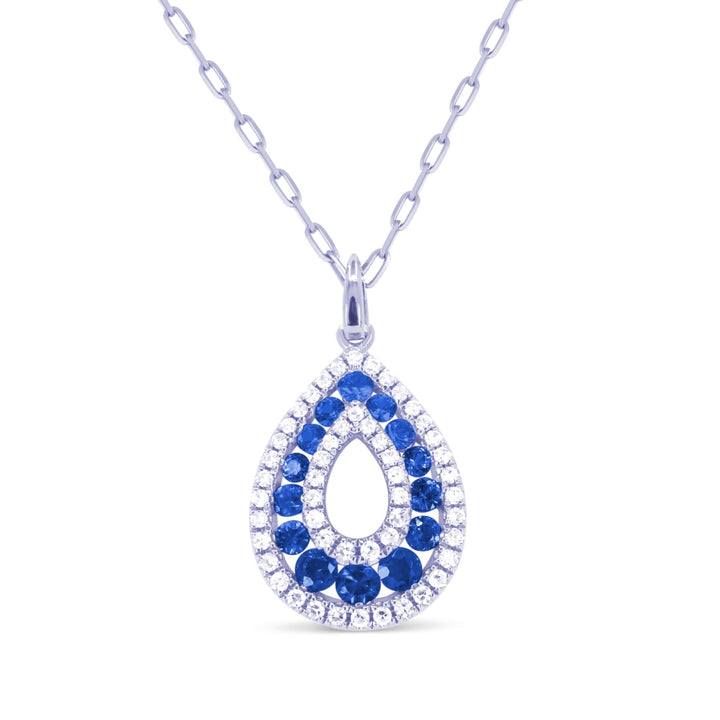 Madison L 14K White Gold Sapphire Pear Pendant - style N1982SAW