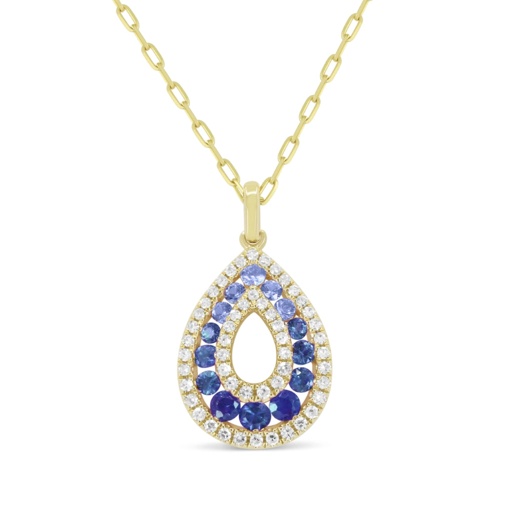 Madison L 14K Yellow Gold Sapphire Pear Pendant - style N1982SAY-GRAUD