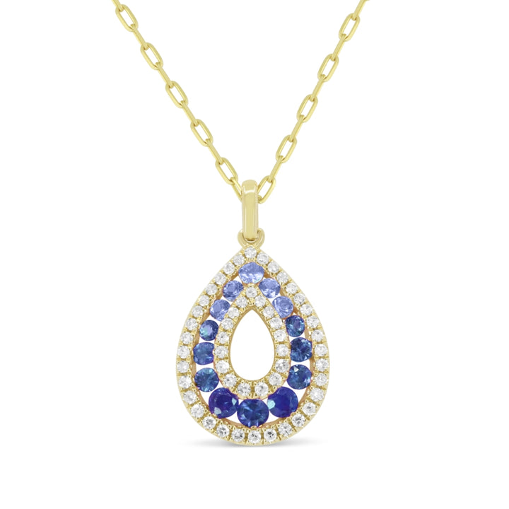 Madison L 14K Yellow Gold Sapphire Pear Pendant - style N1982SAY-GRAUD