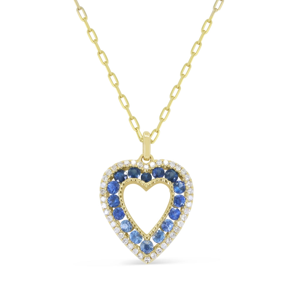 Madison L 14K Yellow Gold Sapphire Heart Pendant - style N1983SAY-GRAUD