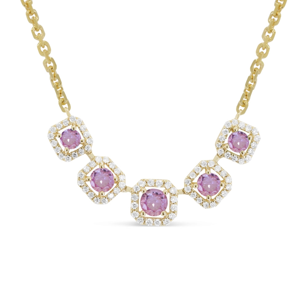 Madison L 14K Yellow Gold Pink Sapphire Necklace - style N1988PSAY