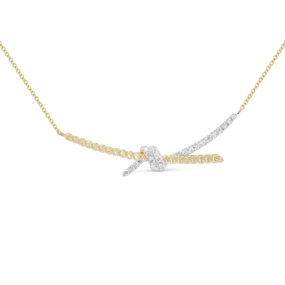 Madison L 14K Yellow Gold Diamond Bar Necklace - style N1991Y