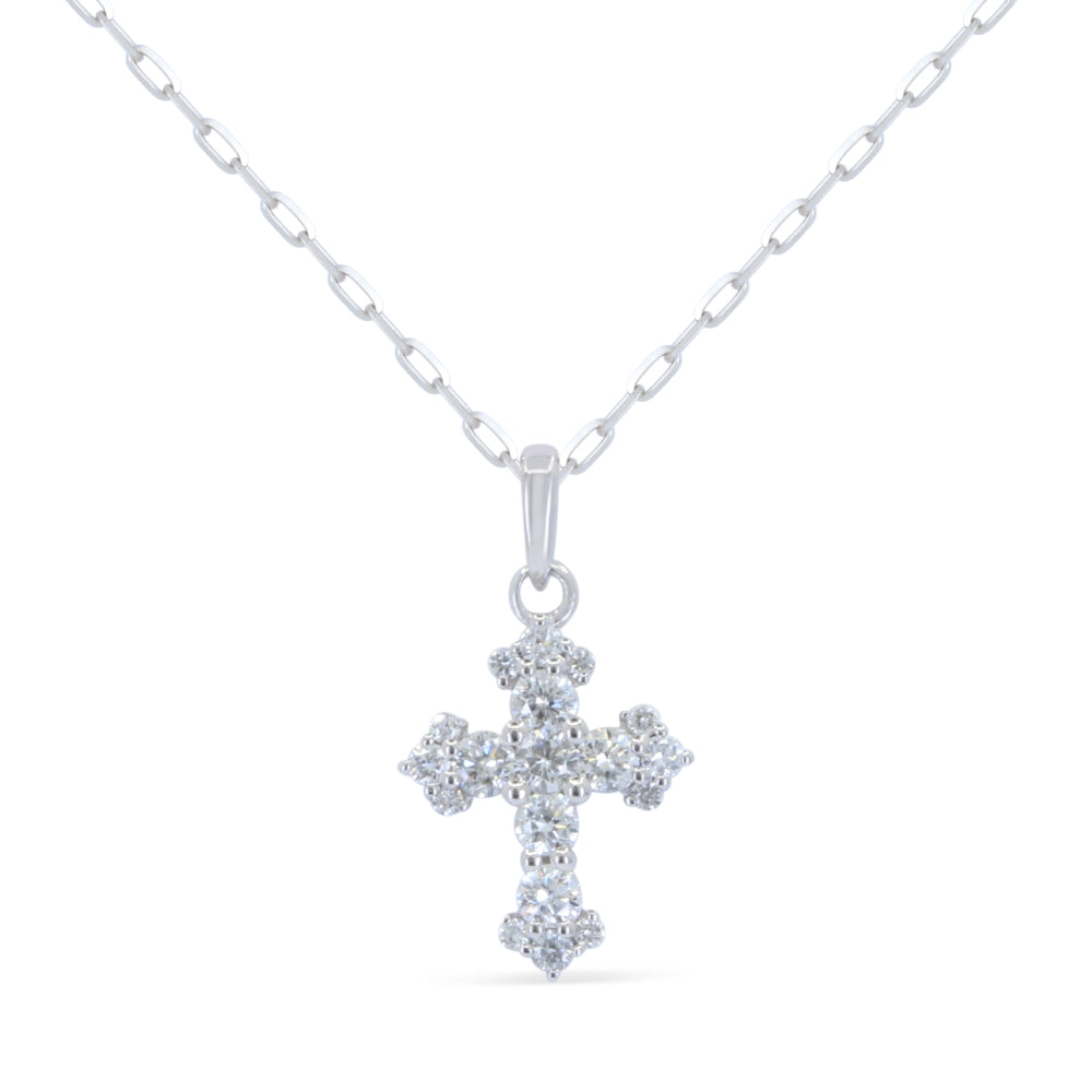 Madison L 14K White Gold Diamond Crucifix Cross Pendant - style N1997W