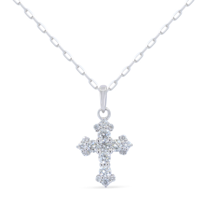 Madison L 14K White Gold Diamond Crucifix Cross Pendant - style N1997W