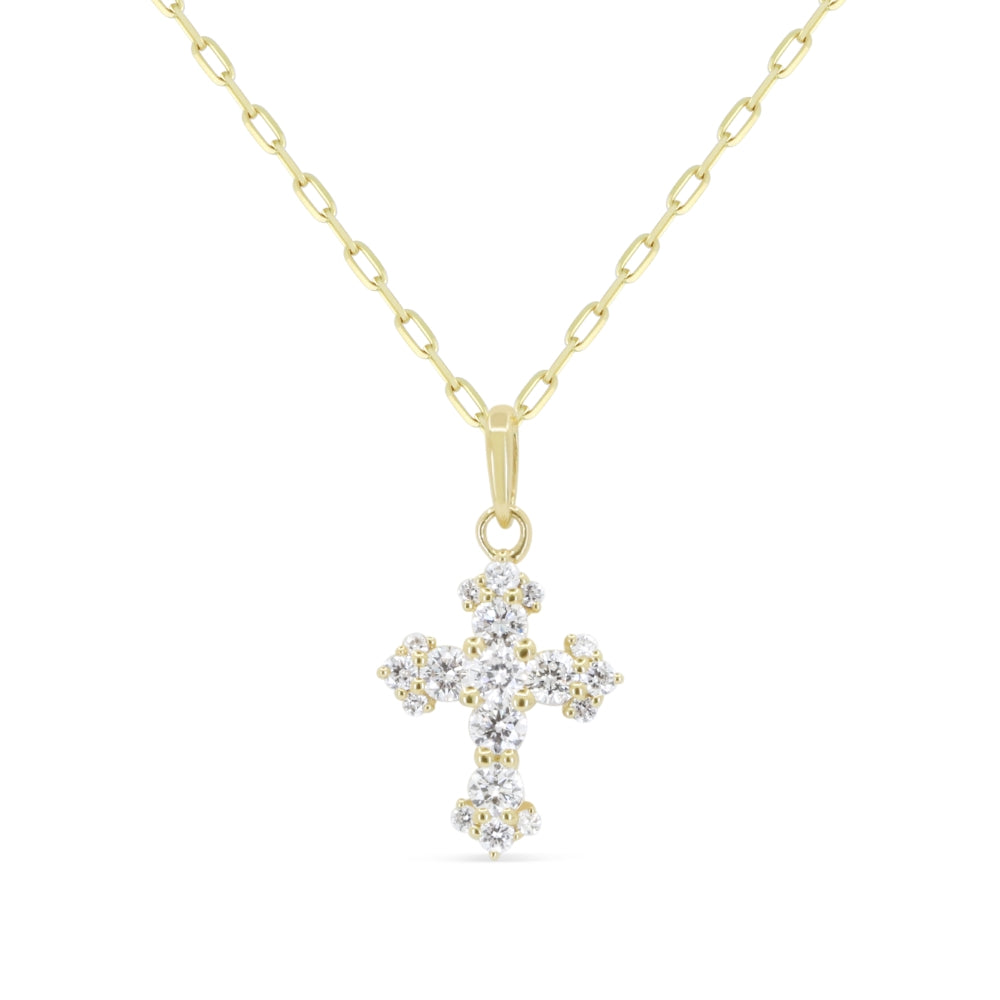 Madison L 14K Yellow Gold Diamond Crucifix Cross Pendant - style N1997Y