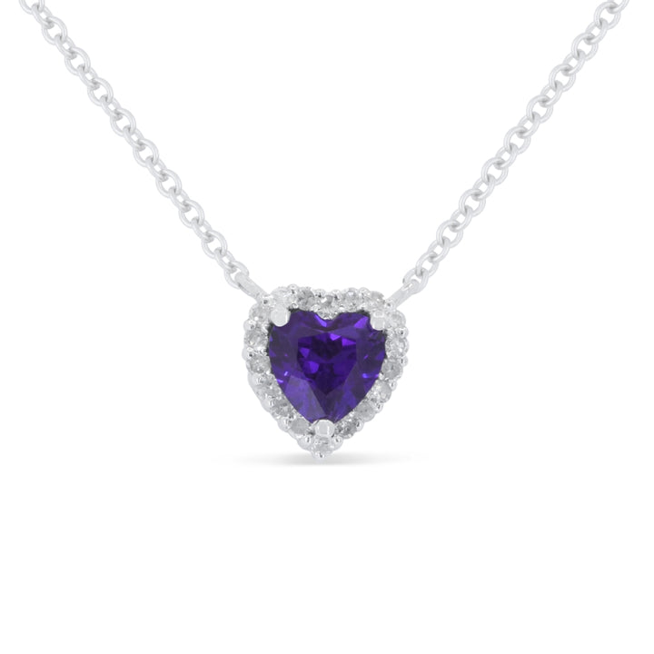 Madison L 14K White Gold Amethyst Heart Necklace - style N1999AMW