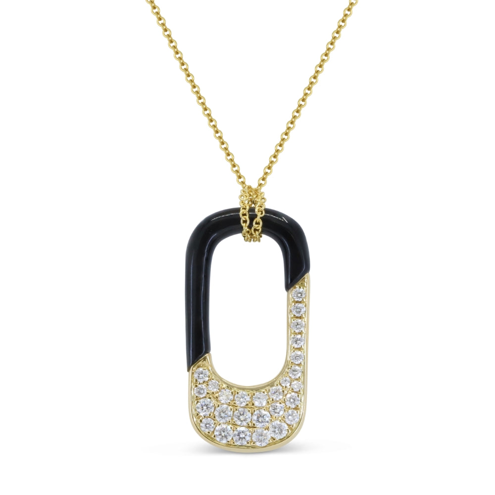 Madison L 14K Yellow Gold Black Onyx Pendant - style N2005BOY