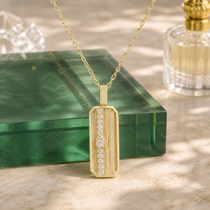 N2009 - 14K Yellow Gold Diamond Pendant