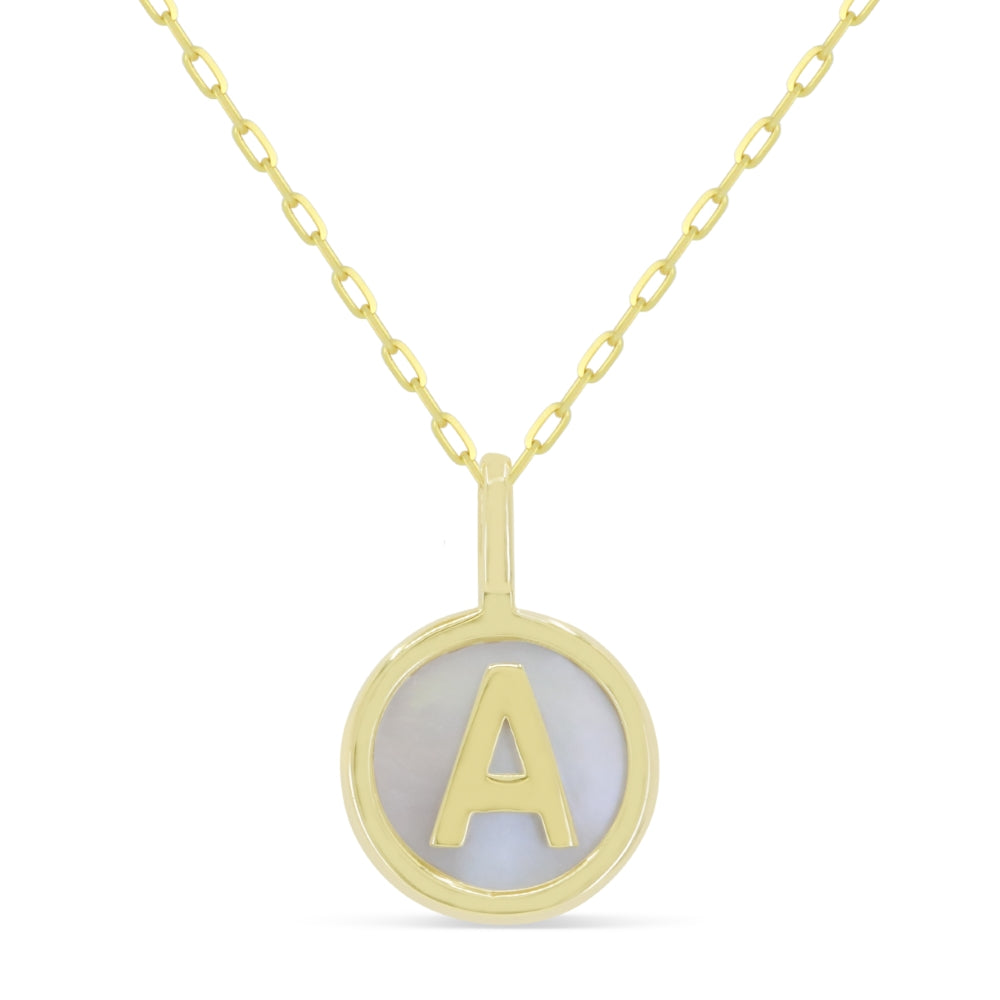 N2014 - 14K Yellow Gold Diamond Initial Letter Pendant