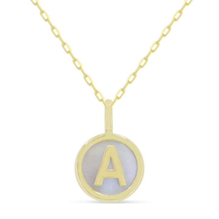 N2014 - 14K Yellow Gold Diamond Initial Letter Pendant