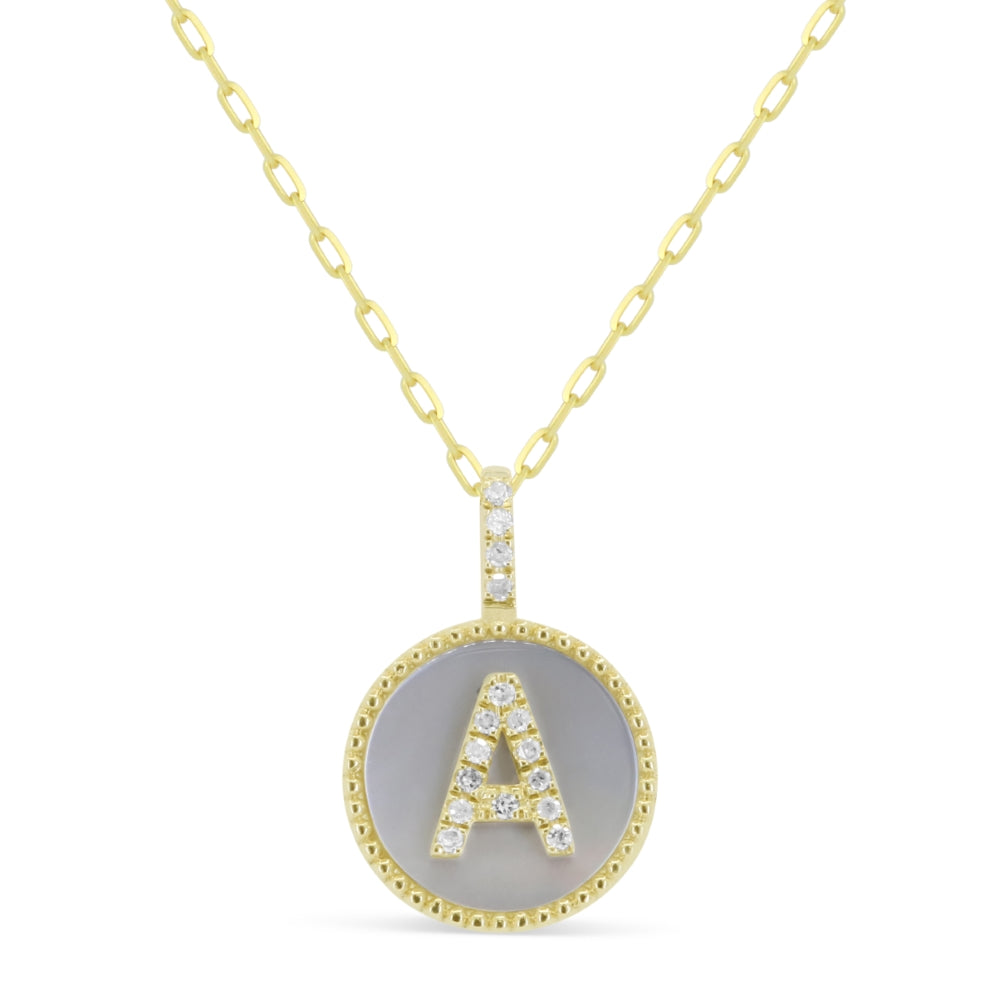 Madison L 14K Yellow Gold Diamond Initial Letter Pendant - style N2014CMOPY