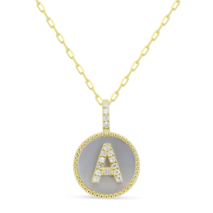 Madison L 14K Yellow Gold Diamond Initial Letter Pendant - style N2014EMOPY