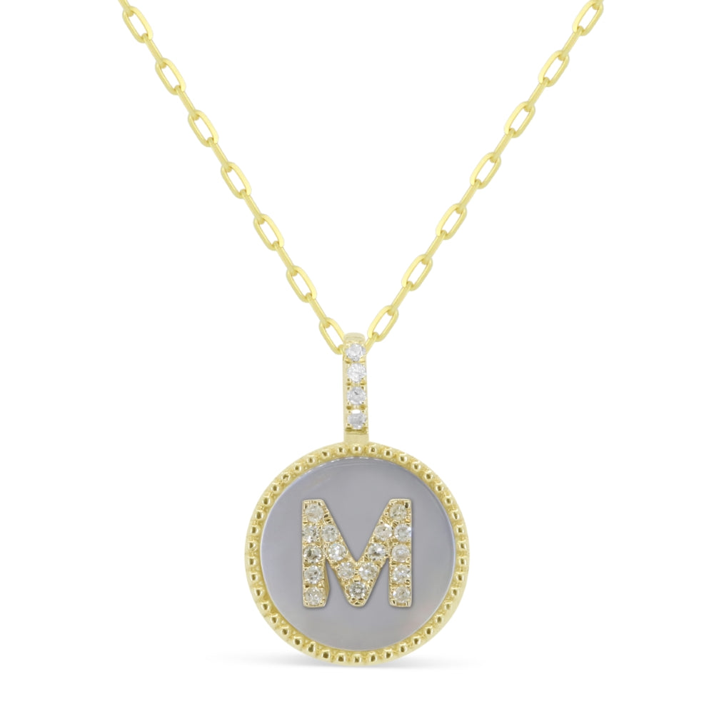 Madison L 14K Yellow Gold Diamond Initial Letter Pendant - style N2014MMOPY