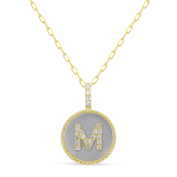 Madison L 14K Yellow Gold Diamond Initial Letter Pendant - style N2014MMOPY