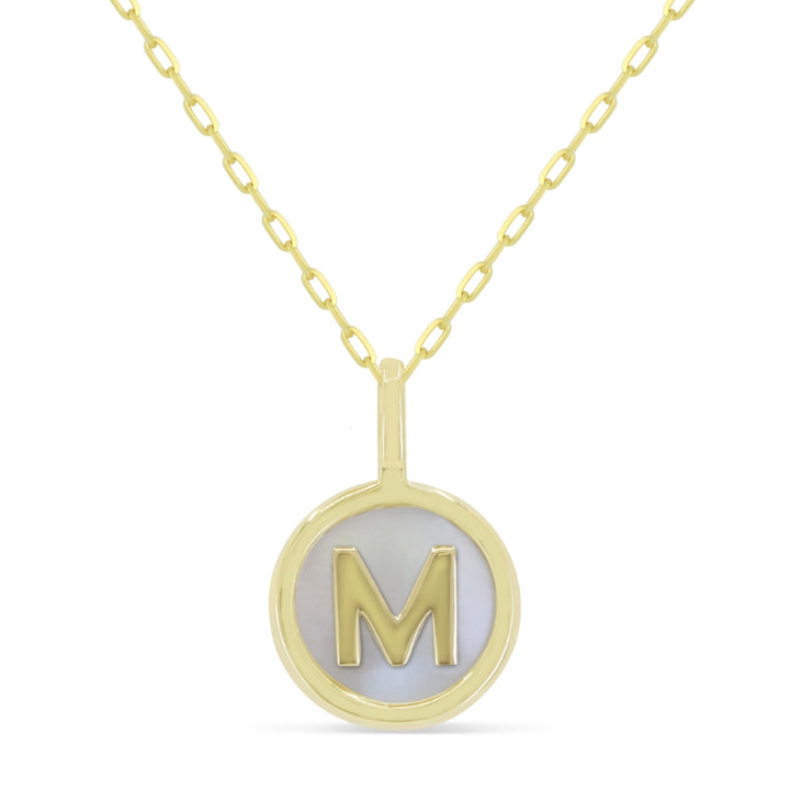 N2014 - 14K Yellow Gold Diamond Initial Letter Pendant