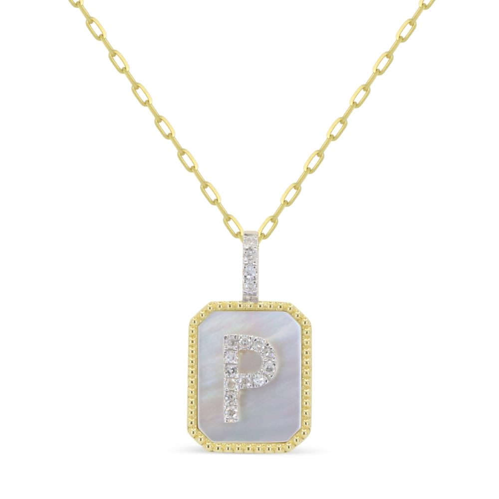 N2015 P Yellow Gold Pink Mother Of Pearl Pendant Milano Collection 2025 Initial Letter Design UPDATED-21-Apr-2026 wholesale-only N2015PMOPY