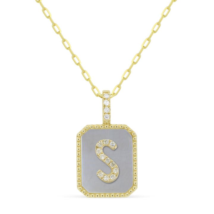 N2015 S Yellow Gold Mother Of Pearl Pendant Milano Collection 2025 Initial Letter Design UPDATED-21-Apr-2026 wholesale-only N2015SMOPY