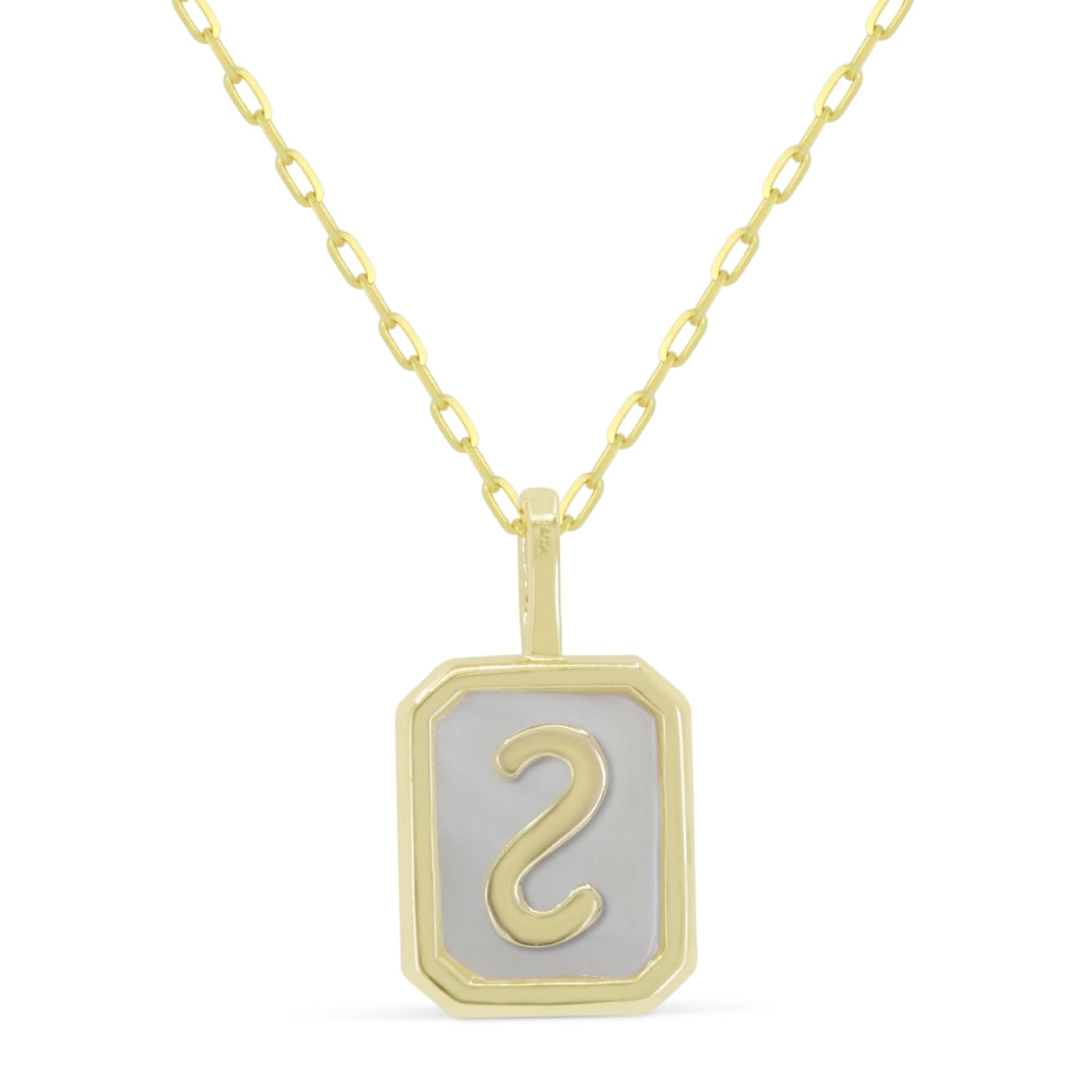 N2015 S Yellow Gold Mother Of Pearl Pendant Milano Collection 2025 Initial Letter Design UPDATED-21-Apr-2026 wholesale-only N2015SMOPY_2