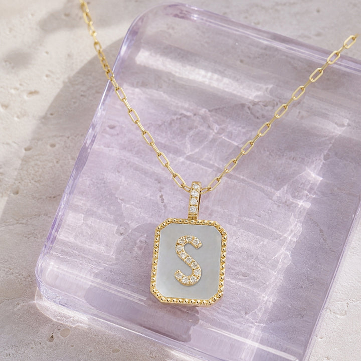 Madison L 14K Yellow Gold Diamond Initial Letter Pendant - style N2015SMOPY