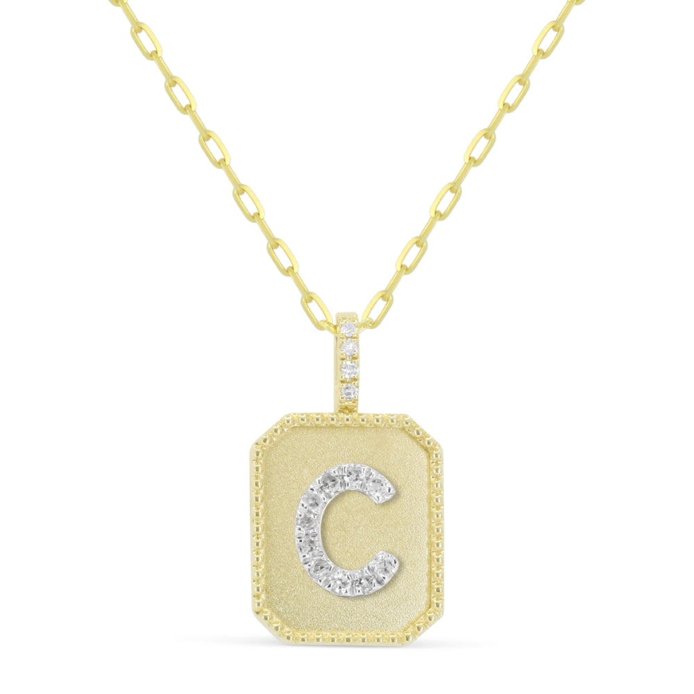 Madison L 14K Yellow Gold Diamond Initial Letter Pendant - style N2017CY