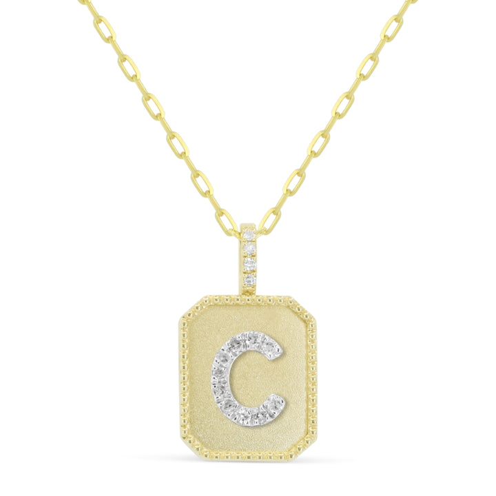 Madison L 14K Yellow Gold Diamond Initial Letter Pendant - style N2017CY