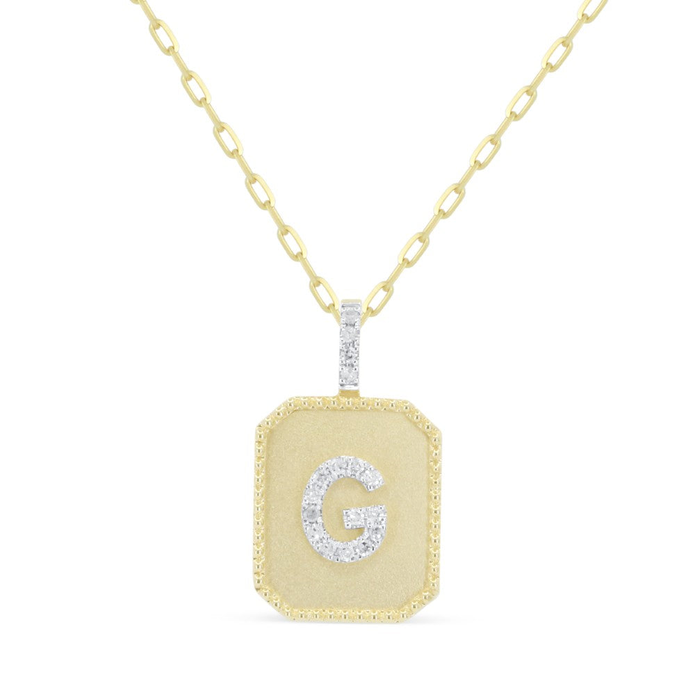 Madison L 14K Yellow Gold Diamond Initial Letter Pendant - style N2017GY