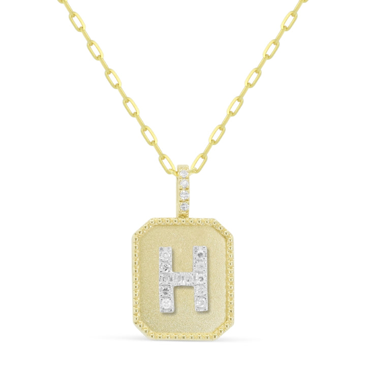Madison L 14K Yellow Gold Diamond Initial Letter Pendant - style N2017HY