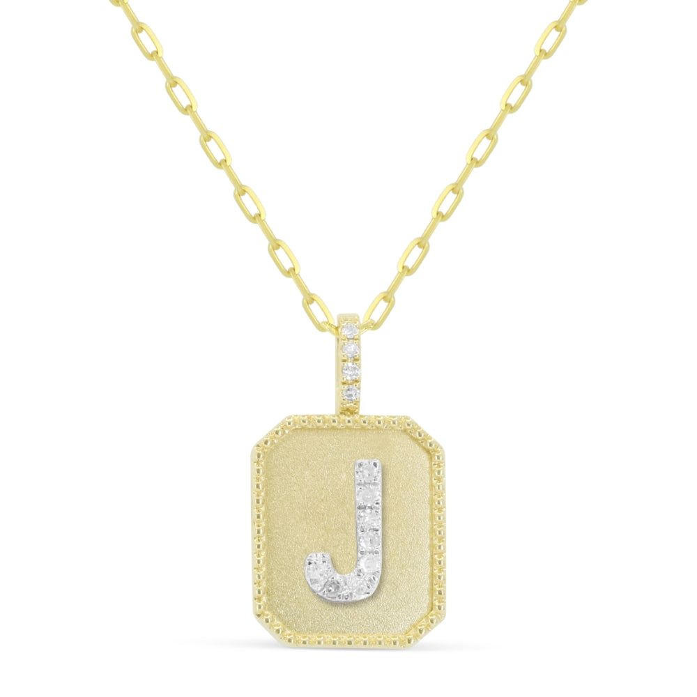 Madison L 14K Yellow Gold Diamond Initial Letter Pendant - style N2017JY