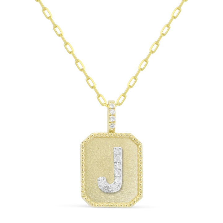 Madison L 14K Yellow Gold Diamond Initial Letter Pendant - style N2017JY