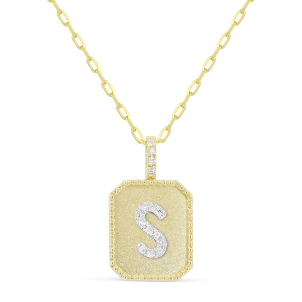 Madison L 14K Yellow Gold Diamond Initial Letter Pendant - style N2017SY