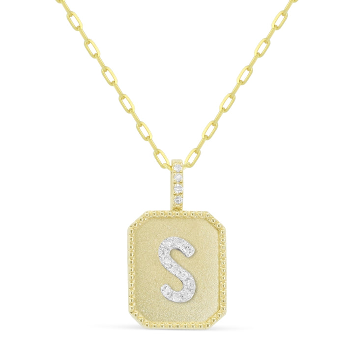 Madison L 14K Yellow Gold Diamond Initial Letter Pendant - style N2017SY