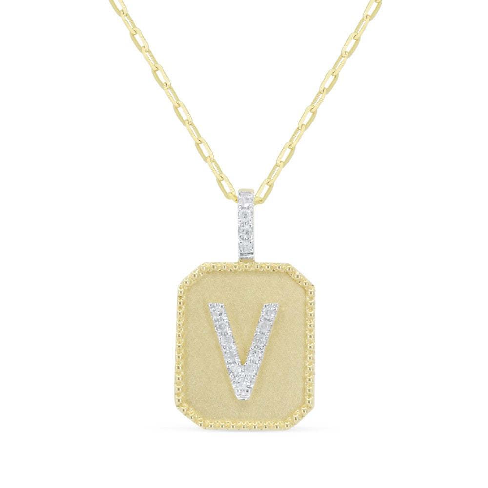 Madison L 14K Yellow Gold Diamond Initial Letter Pendant - style N2017VY