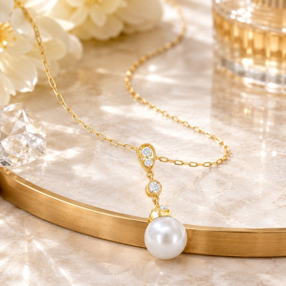 N2019 - 14K Gold Pearl Pendant