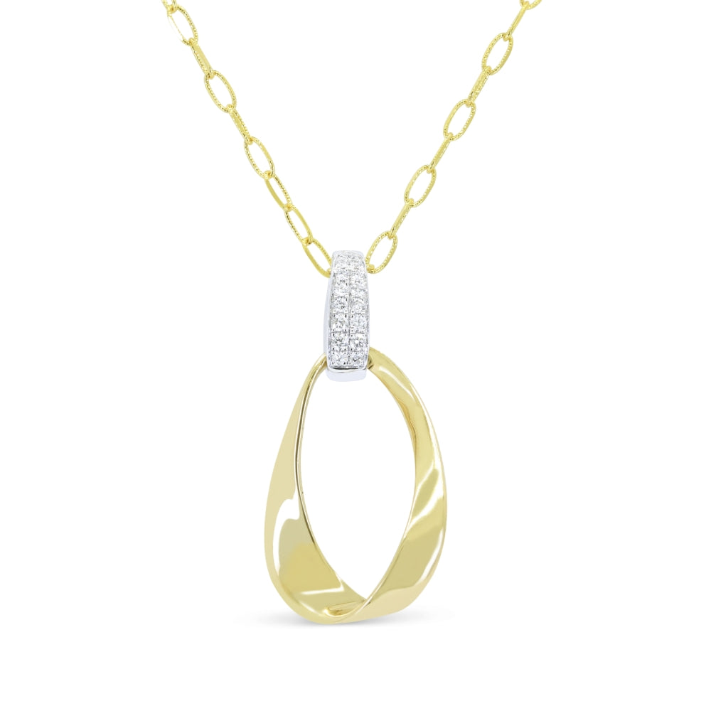 N2021 - 14K Yellow Gold Diamond Pendant
