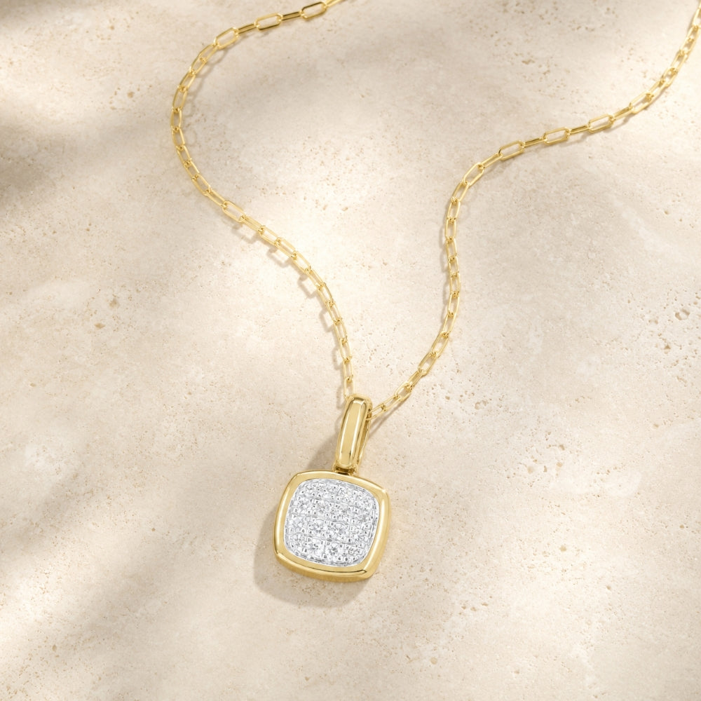 N2025 - 14K Yellow Gold Diamond Pendant