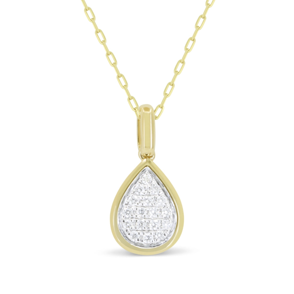 Madison L 14K Yellow Gold Diamond Pear Pendant - style N2026Y