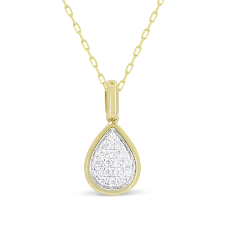 Madison L 14K Yellow Gold Diamond Pear Pendant - style N2026Y