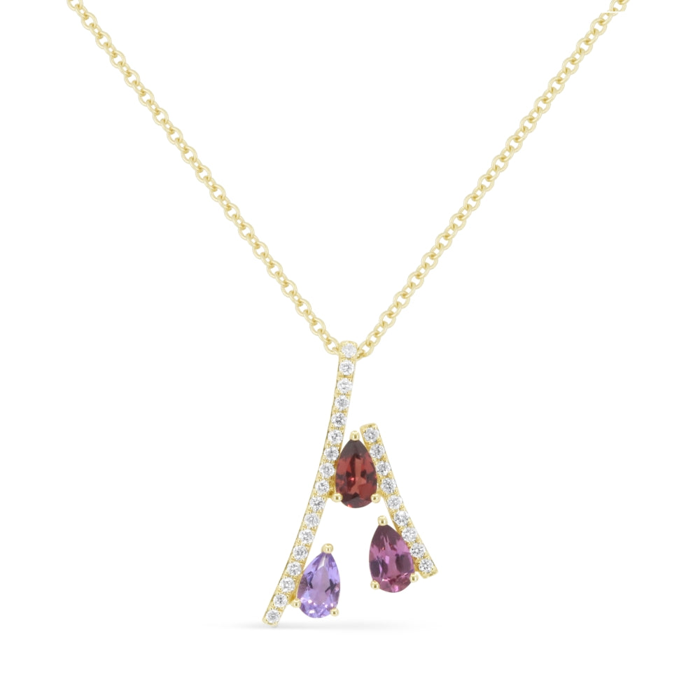 Madison L 14K Yellow Gold Multi Colored Stone Pendant - style N2040MCSY