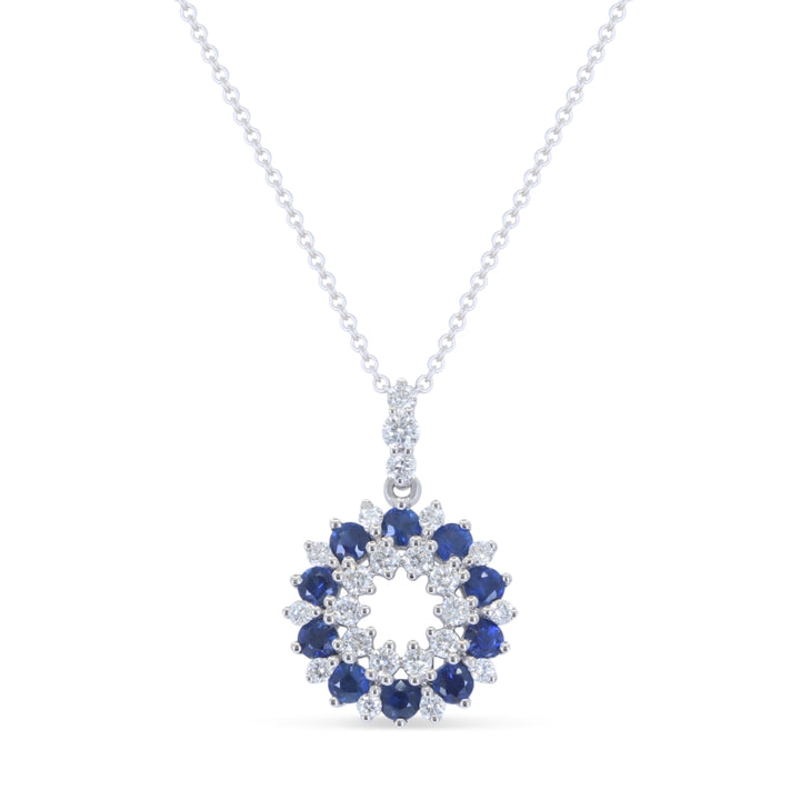 Madison L 14K White Gold Sapphire Pendant - style N2045SAW