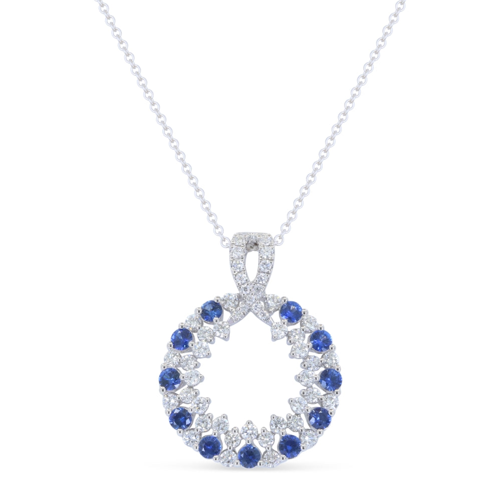 Madison L 18K White Gold Sapphire Pendant - style N2047SAW