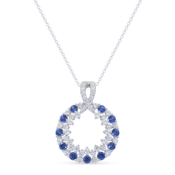 Madison L 18K White Gold Sapphire Pendant - style N2047SAW
