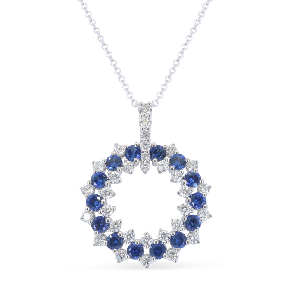 Madison L 18K White Gold Sapphire Pendant - style N2048SAW