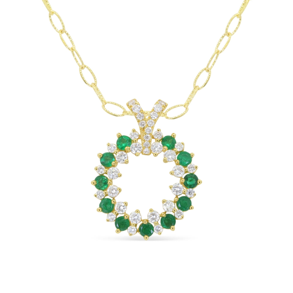 Madison L 18K Yellow Gold Emerald Pendant - style N2050EMY