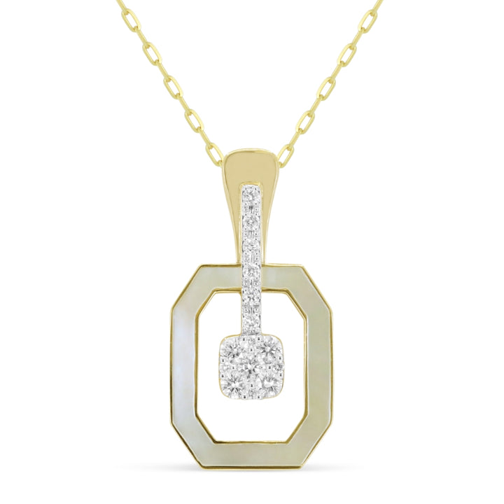 Madison L 14K Yellow Gold Mother of Pearl Pendant - style N2063MOPY