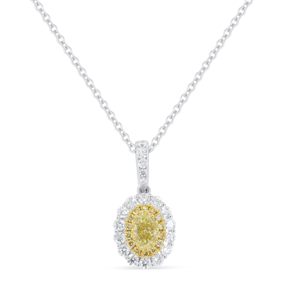 Madison L 18K White Gold Fancy Yellow Diamond Pear Pendant - style N2080YDW