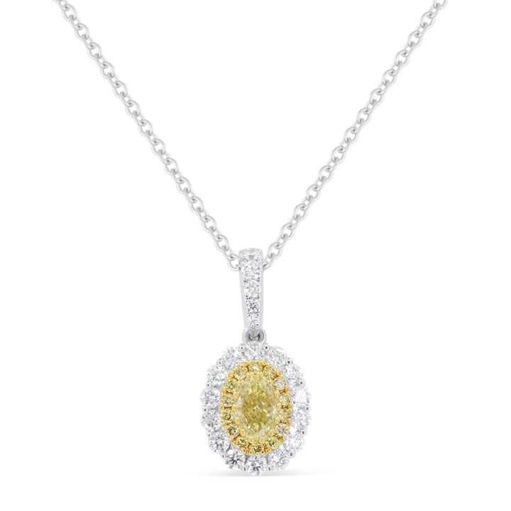Madison L 18K White Gold Fancy Yellow Diamond Pear Pendant - style N2080YDW